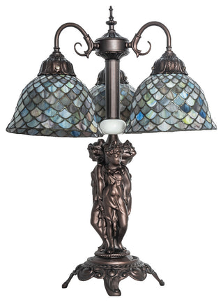 23 High Tiffany Fishscale 3 Light Table Lamp