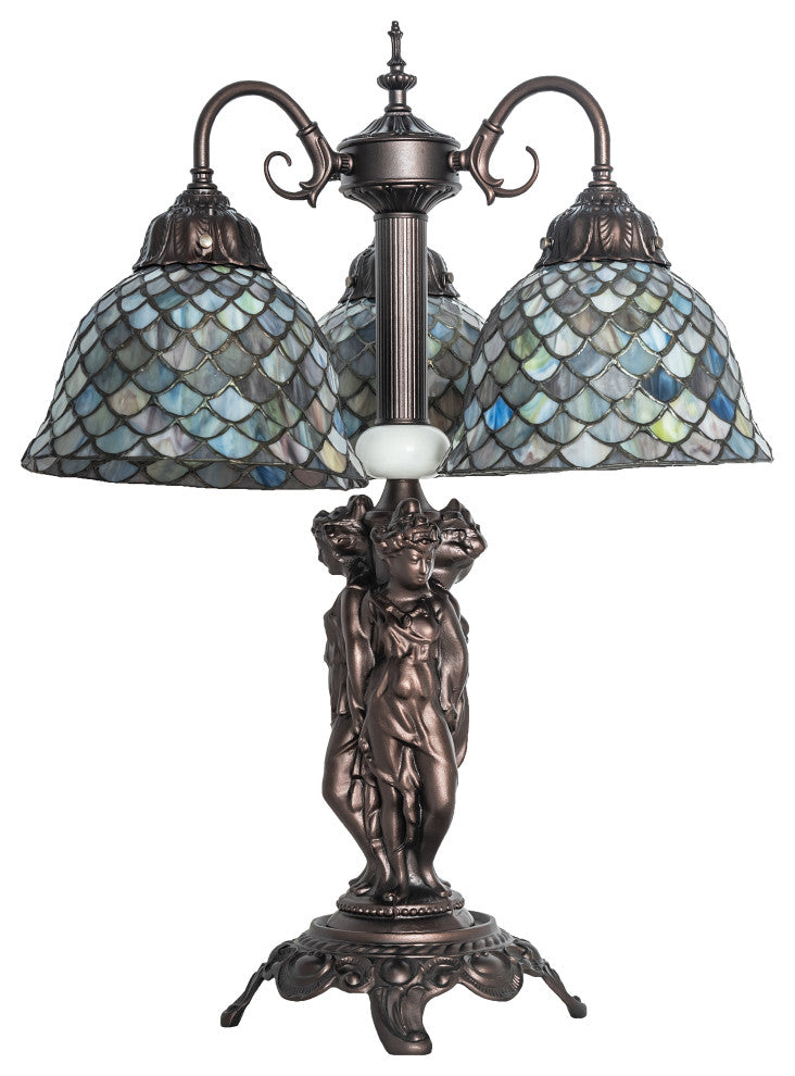 23 High Tiffany Fishscale 3 Light Table Lamp