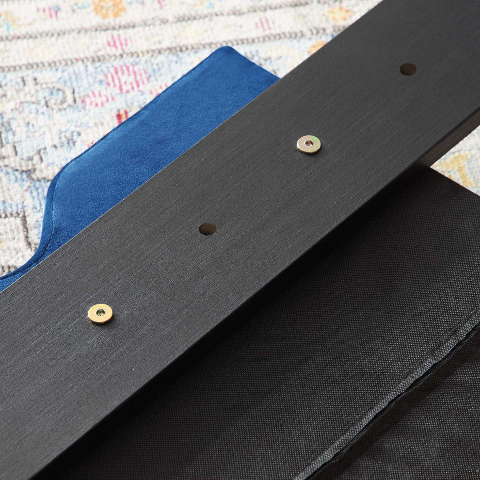 Tufted Headboard, Full Queen Size, Velvet, Blue Navy, Modern Contemporary
