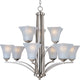 Aurora 9-Light Chandelier, Satin Nickel