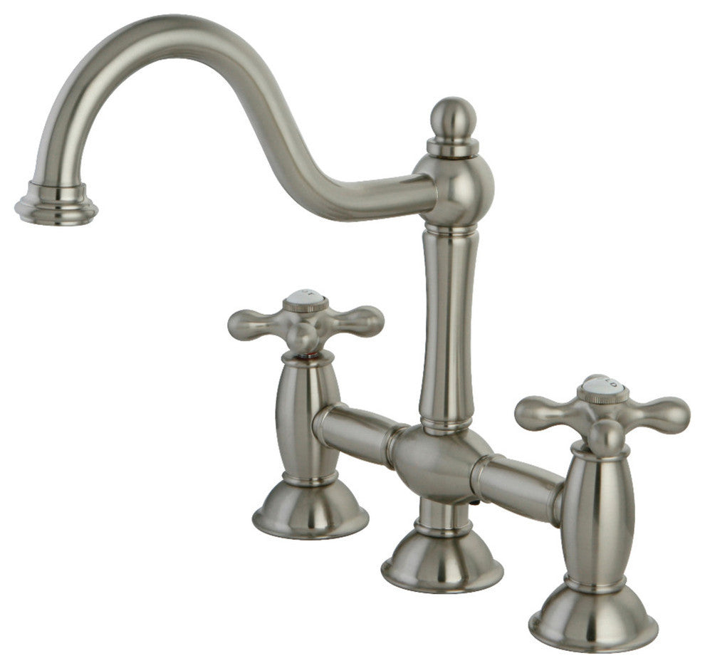Kingston Brass Bridge Kitchen Faucet, Brushed Nickel