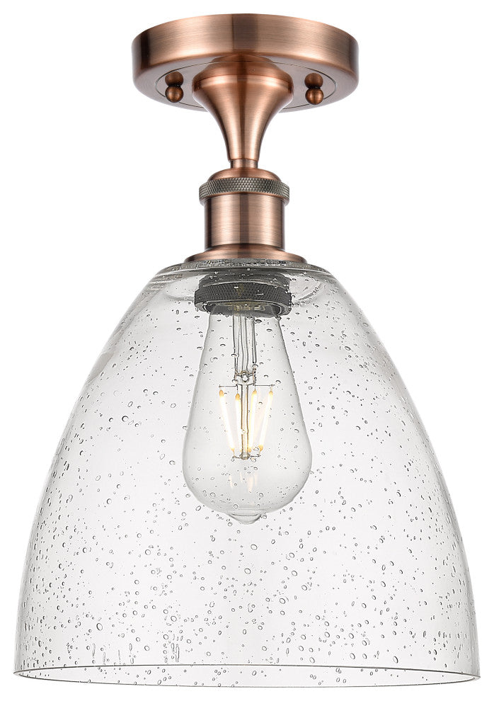 Innovations 516-1C-AC-GBD-94 1 Light Semi-Flush Mount, Antique Copper