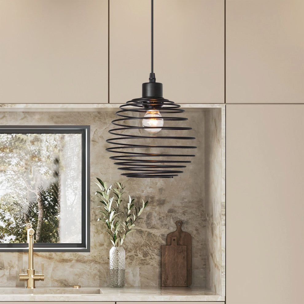 Light Single Globe Pendant, Classic Black