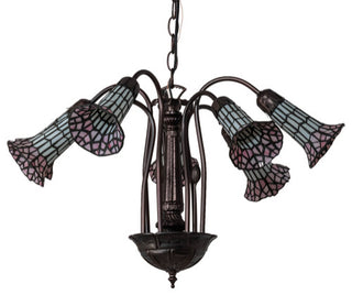 24 Wide Tiffany Pond Lily 7 Light Chandelier