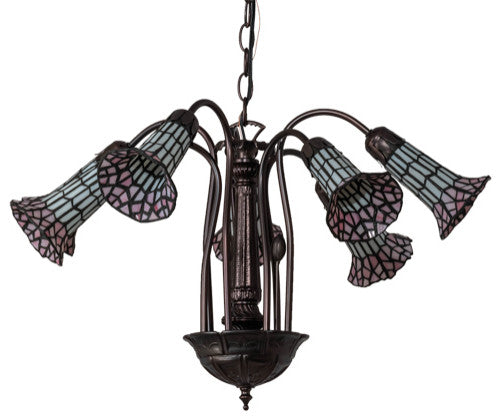 24 Wide Tiffany Pond Lily 7 Light Chandelier