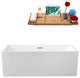 58" Streamline N262BBR Bathtub and Tray With Drain, Brushed Brass