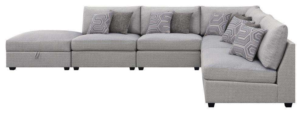 Cambria 6-piece Upholstered Modular Sectional Sofa Grey