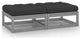 vidaXL Patio Footstools with Cushions 2 pcs Gray Solid Pinewood