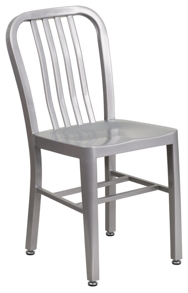 Silver Metal Indoor-Outdoor Chair