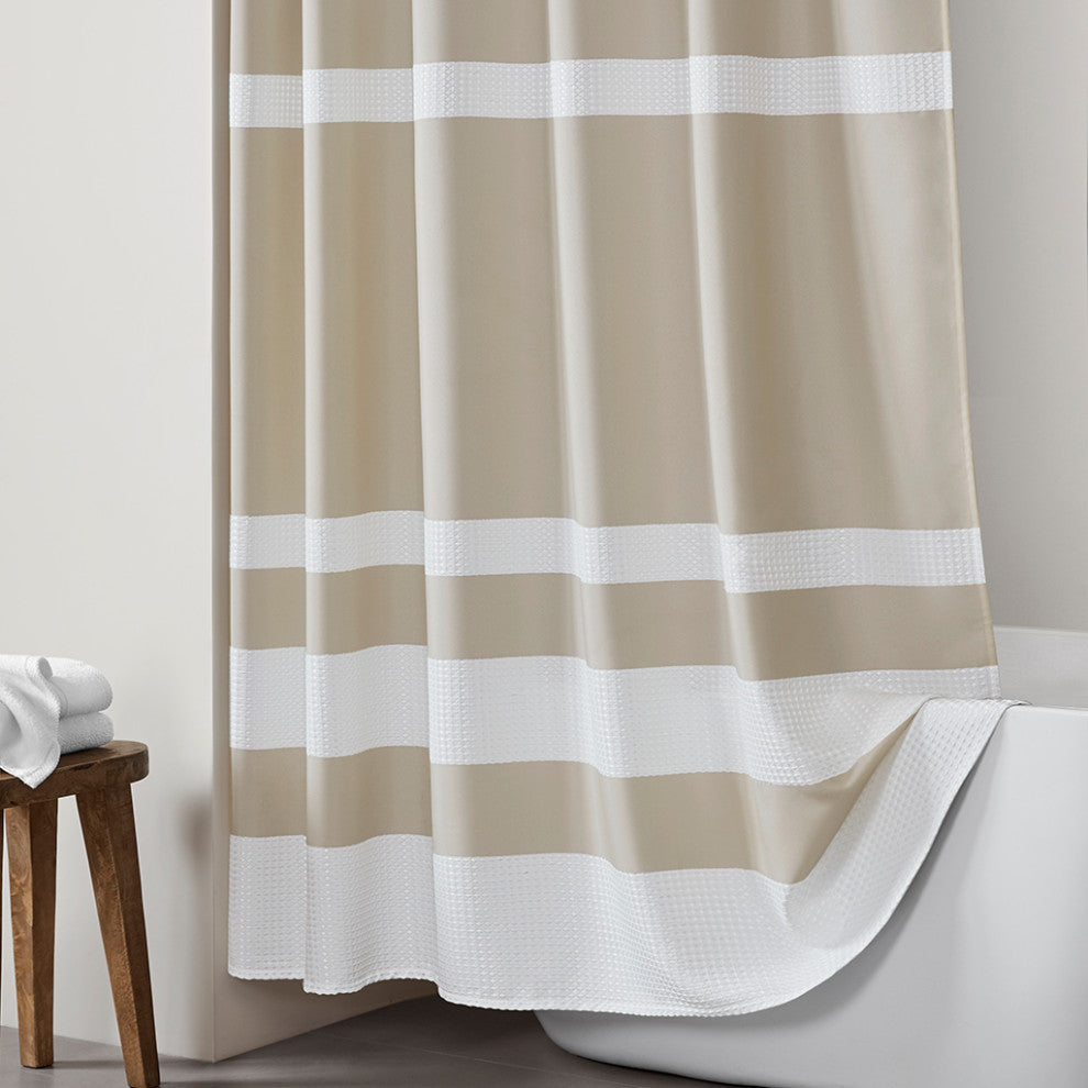 Madison Park Spa Waffle Shower Curtain With 3M Treatment