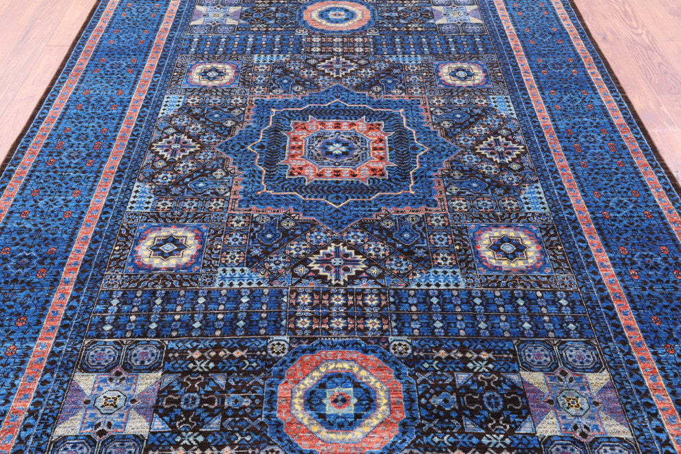 Geometric Mamluk Hand-Knotted Wool Rug 6' 10" X 9' 10" - Q12245