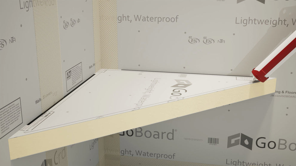 The Original™ Floating Corner Shower Bench Kit with GoBoardÂ®, 24"