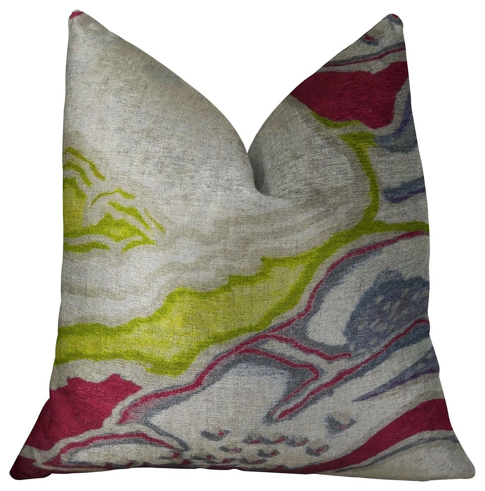 Namaste Beet Beige Gray Handmade Luxury Pillow, 20"x26" Standard