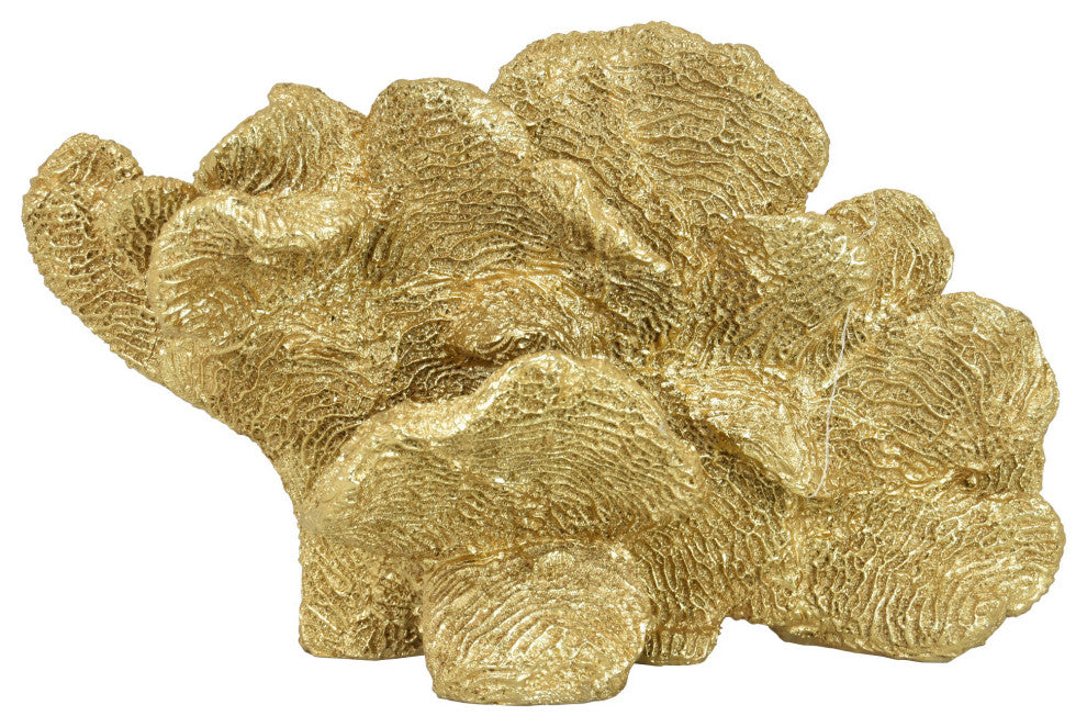 Plutus Brands Coral Decoration, Gold Resin