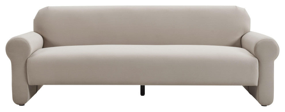 TOV Furniture Keelee Taupe 84" Velvet Sofa