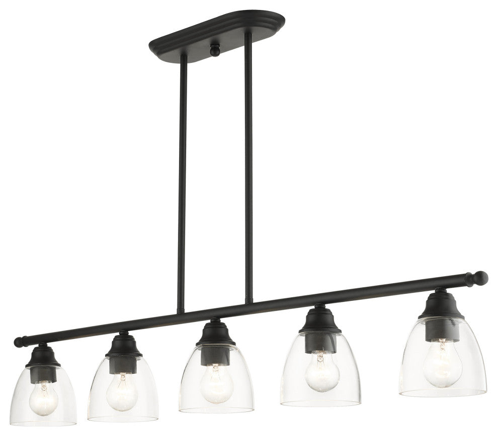 Black Transitional, Colonial, Linear Chandelier