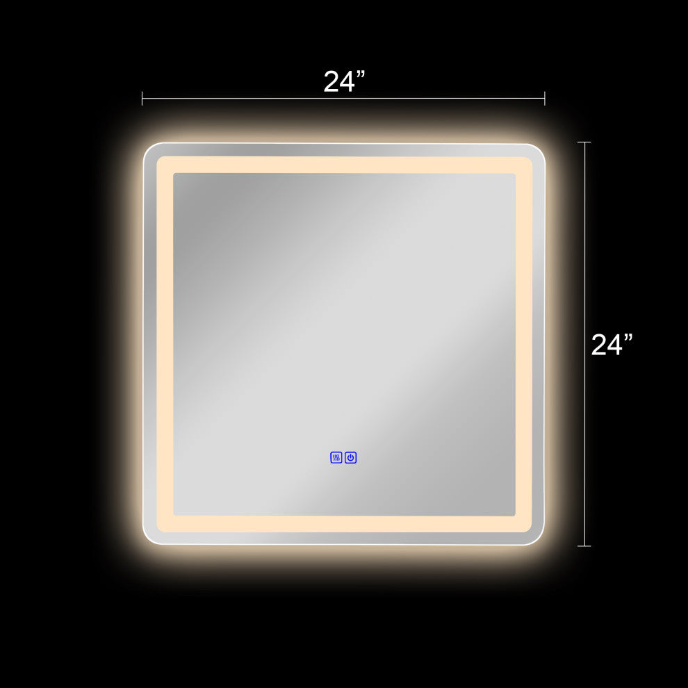 CHLOE Lighting SPECULO Back Lit LED Mirror 4000K, Warm White, 24"