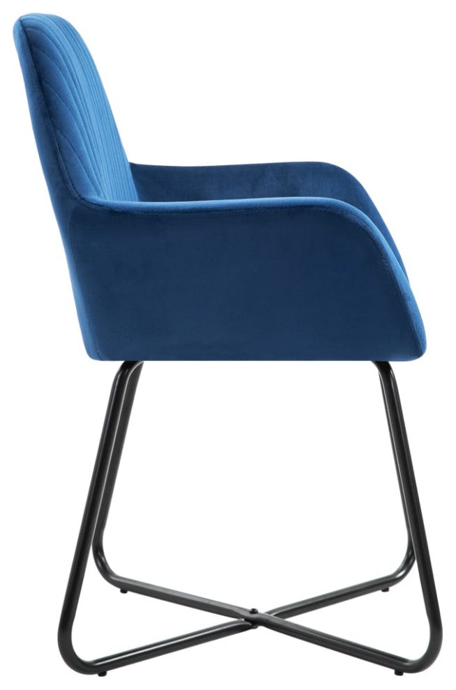vidaXL Dining Chairs 4 pcs Blue Velvet