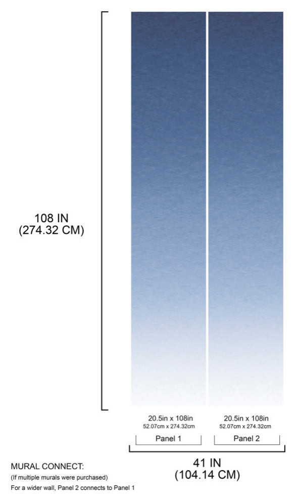 Blue Aura Ombre Peel & Stick Wallpaper Mural