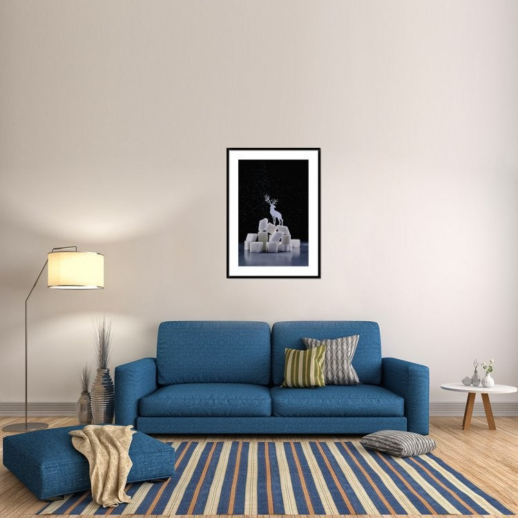 "Reindeer (Powdered Sugar)" Framed Digital Print by Dina Belenko, 32x44"