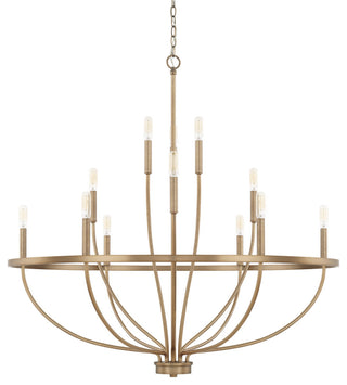 Capital Lighting 428501 Greyson 12 Light 40"W Taper Candle - Aged Brass