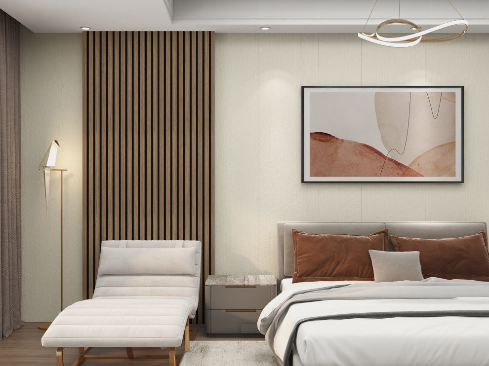 Acoustic Wood Wall Panels | Soundproof Paneling For Wall Decor, Silver Ash, Pack of 6, Acoustica Slim