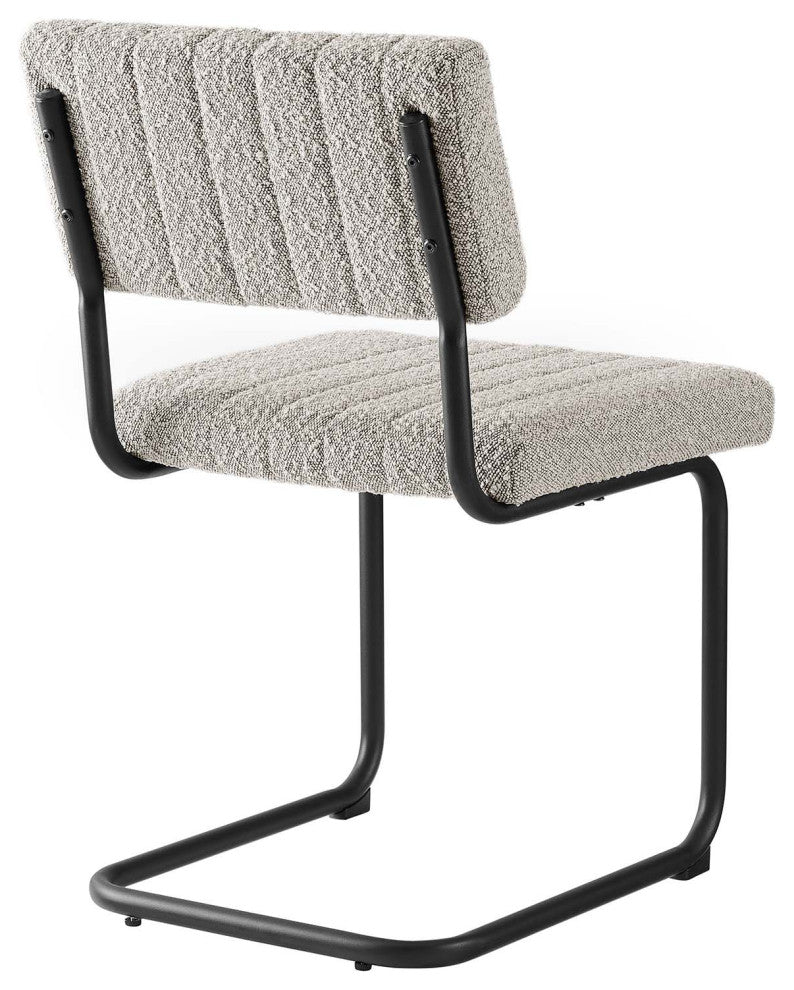 Parity Boucle Dining Side Chairs, Set of 2, Black Taupe