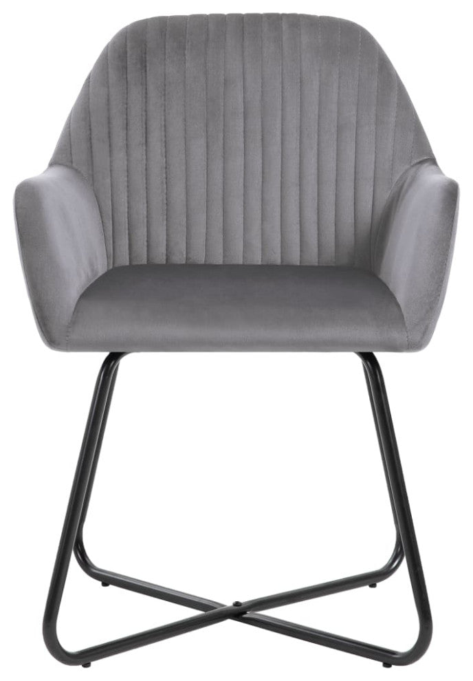 vidaXL Dining Chairs 2 pcs Gray Velvet