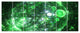 Green Fractal Planet of Bubbles, Abstract Wall Art Canvas, 83"x32", 7 Panels