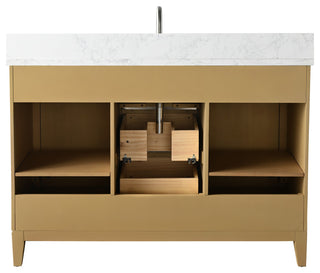 Vanity Art Bathroom Vanity With Sink, Natural Oak, 48" Single
