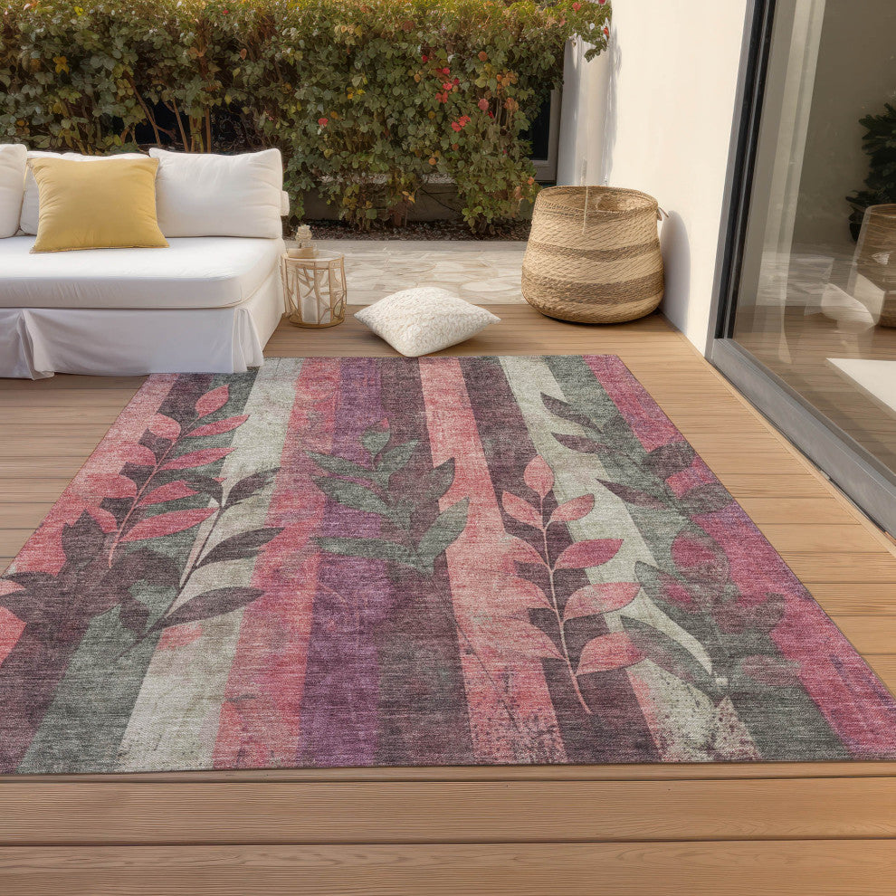 Machine Washable Indoor/Outdoor Chantille ACN1871 Blush 5' x 7'6" Rug