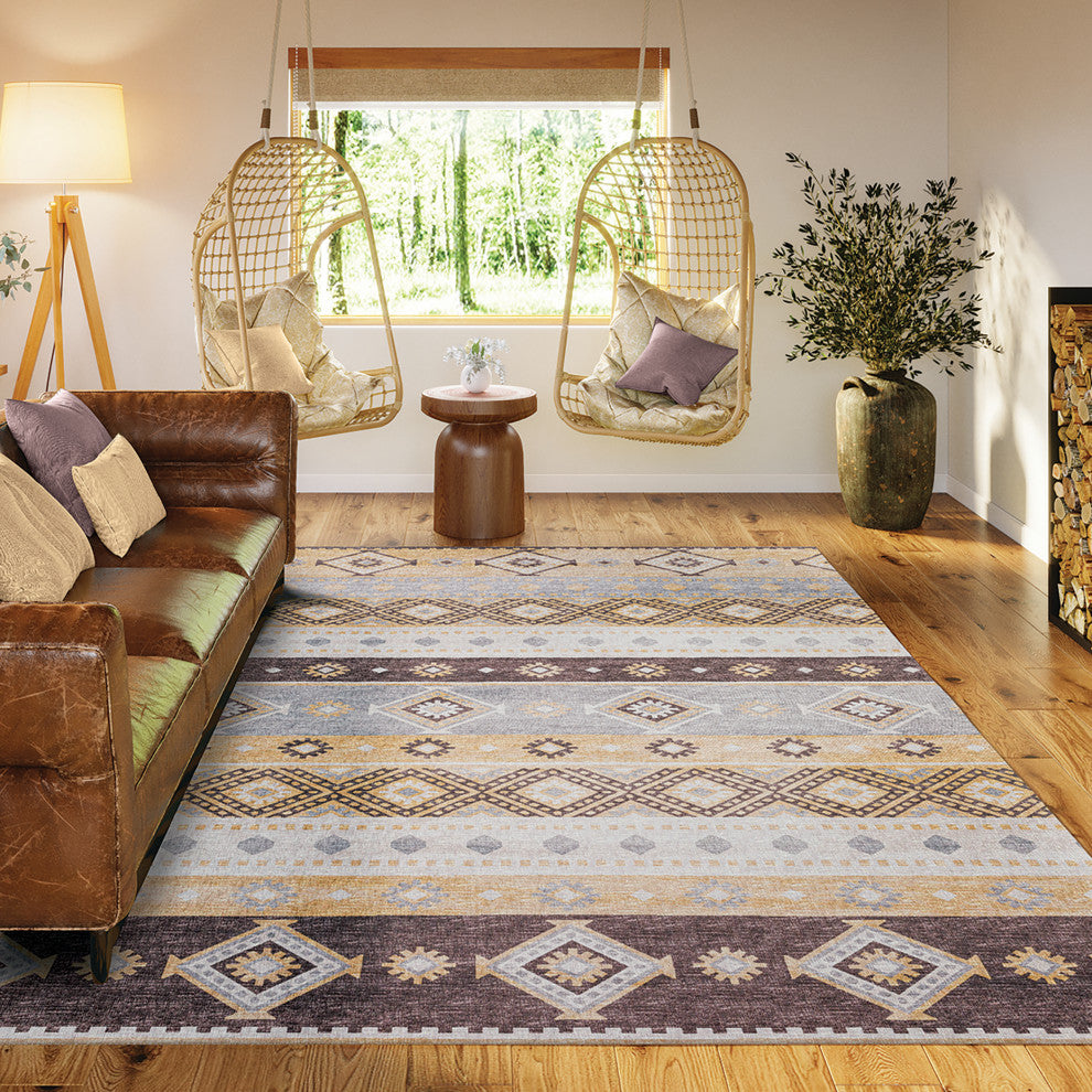 Indoor/Outdoor Sedona SN12 Goldenrod Machine Washable 8' x 10' Rug