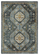 Augustus Tribal Medallions Blue/ Gold Indoor Area Rug, Blue, 6'7"x9'6"