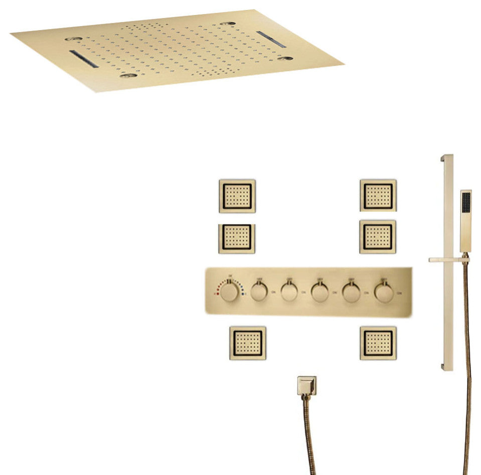 Led Musical Shower System With Hand Shower, Style 7 - Phone Control