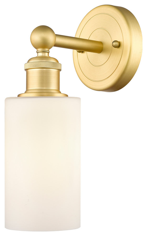 Clymer 1-Light 4" Sconce, Satin Gold, Matte White Shade