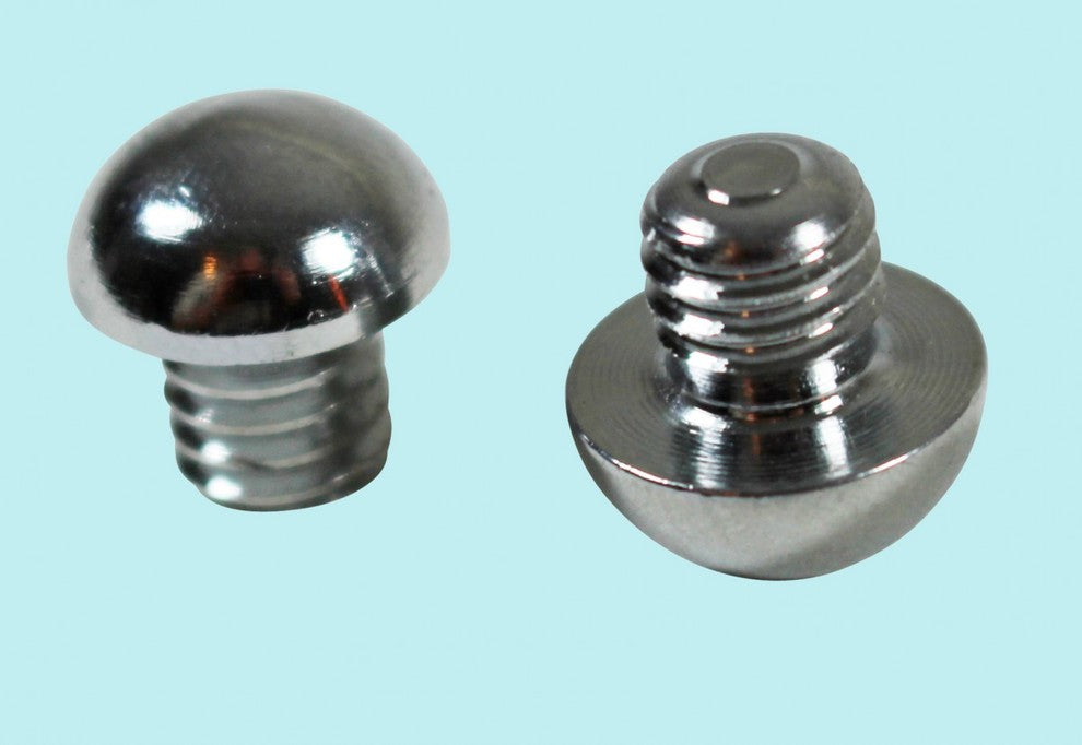 Door Hinges Bright Chrome Large Button Hinge Finial Pair |