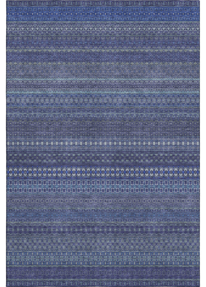Premium Machine Washable Mayfield AMF527 Navy 8' x 10' Rug