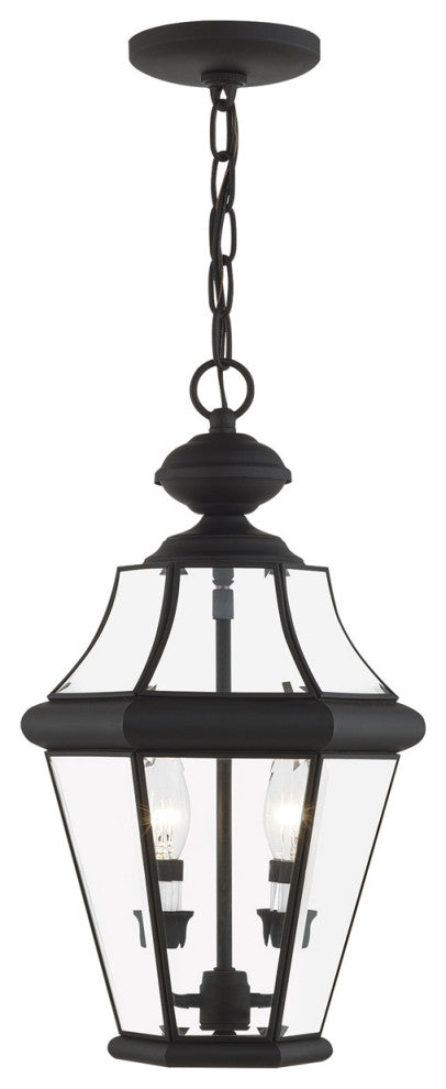 LIVEX LIGHTING 2265-04 2 Light Black Outdoor Chain Lantern