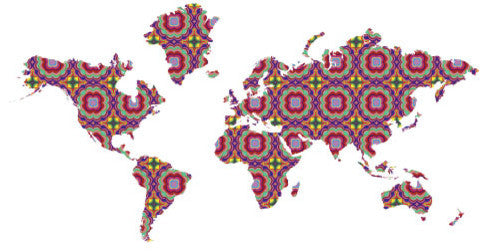 Studio Map Mural, Kaleidoscope, Peel and Stick, 8 Panels, 142"x69"