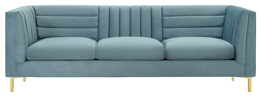 Ingenuity Channel Tufted Performance Velvet Sofa