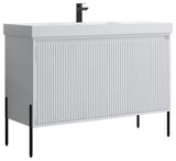 Flutie 48" Bathroom Vanity Set, White, Single Resin White Sink