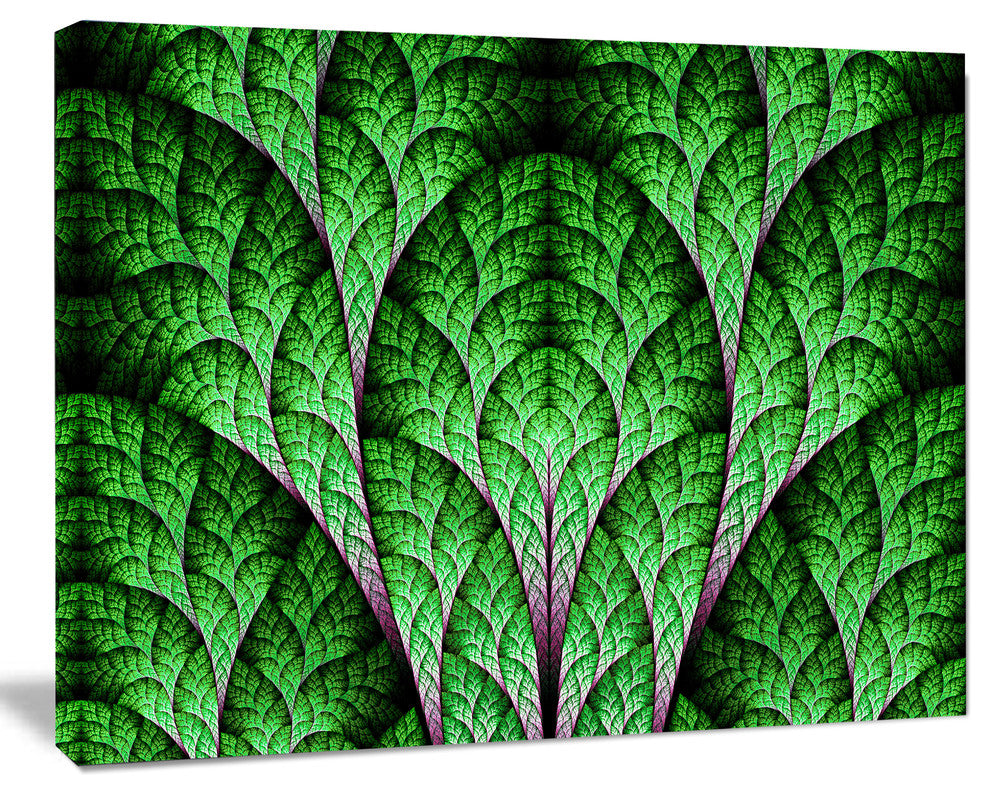 Exotic Green Biological Organism, Oversized Abstract Canvas Art Print, 60x40
