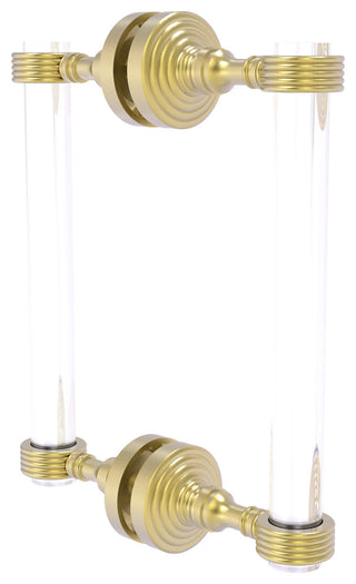 Pacific Grove 8" Groovy Accent Back to Back Shower Door Pull, Satin Brass