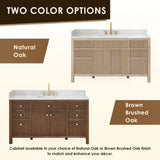 Cerrito Bathroom Vanity, Natural Oak, 60" Double, without Mirror