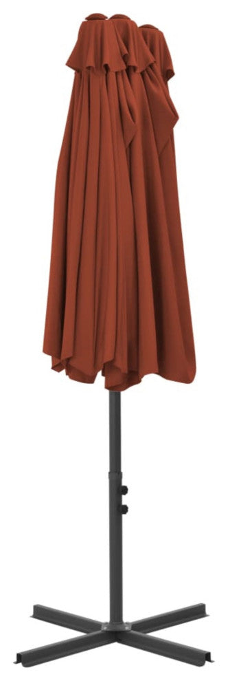 Vidaxl Outdoor Parasol With Aluminum Pole 181.1"x106.3" Terracotta
