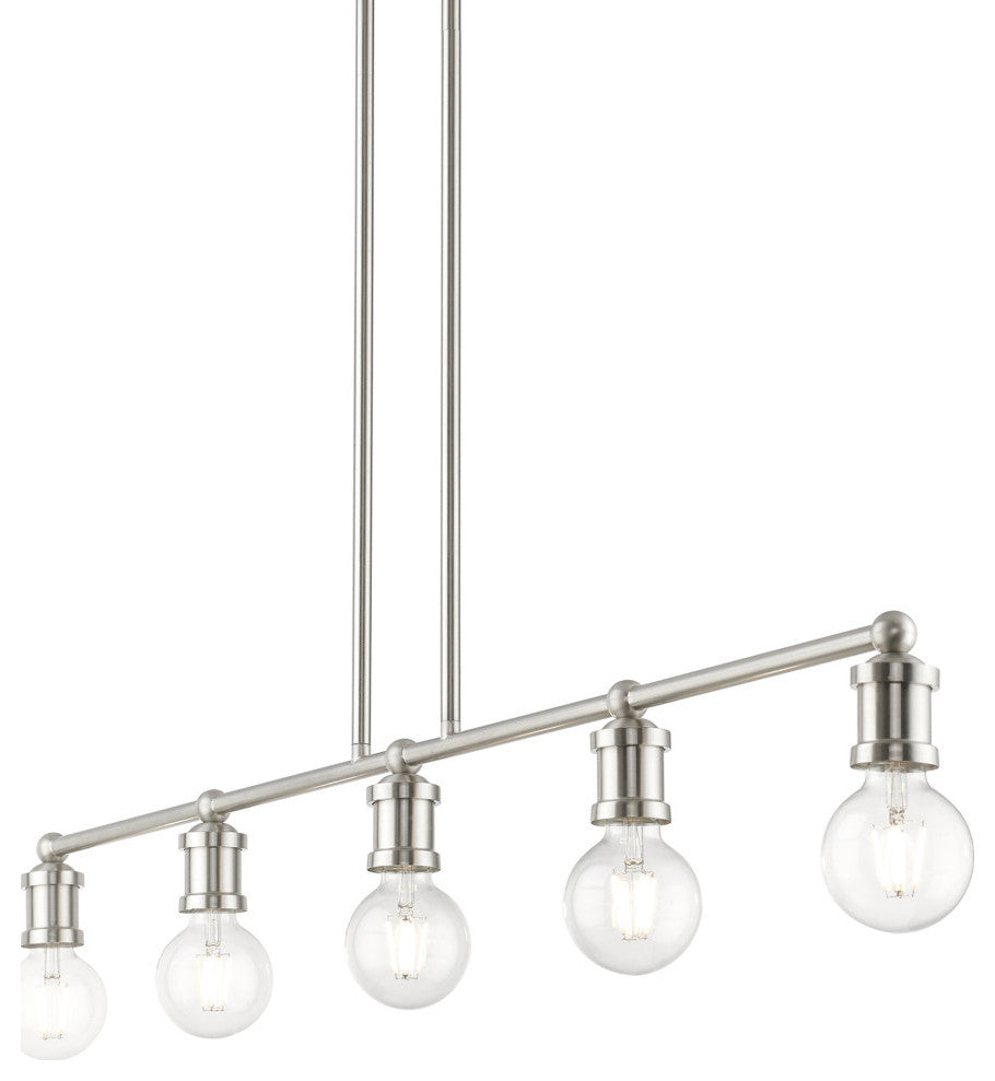 Lansdale 5 Light Brushed Nickel Large Linear Chandelier