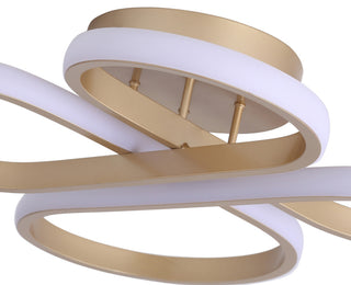 Modern Concise LED Flush Mount Ceiling Light 1-Light Linear Deisgn Light, Gold