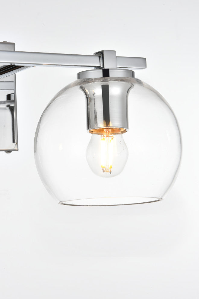 2 Light Chrome And Clear Bath Sconce