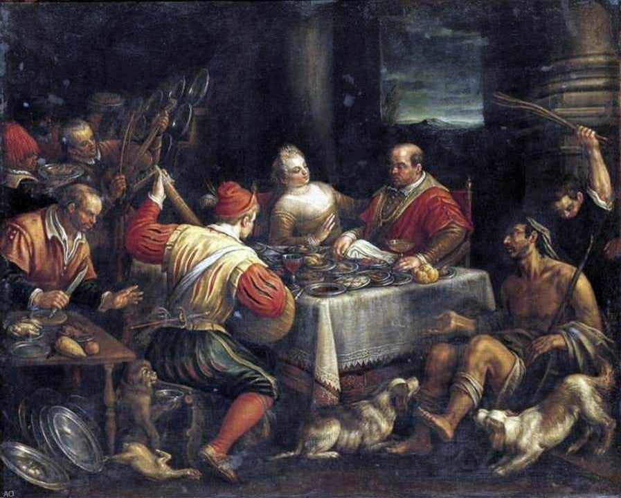 Leandro Bassano Banquet Scene, 20"x25" Wall Decal