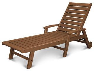 POLYWOOD Signature Chaise With Wheels, Teak